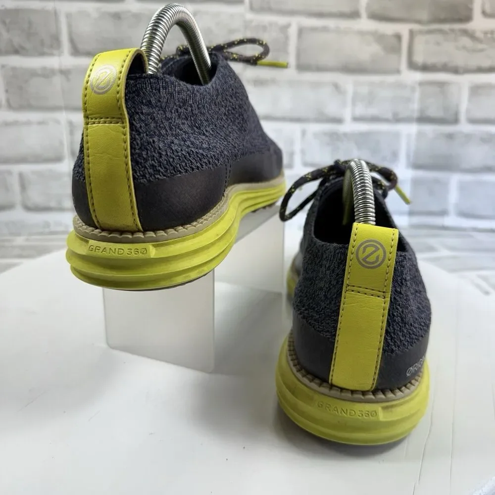 Cole Haan Original Grand Stitchlite Size 8 Gray and Yellow Comfort Oxford Shoes